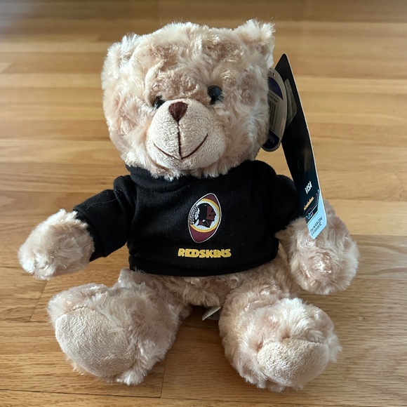 NWT NFL Washington Redskins Teddy Bear 8" Seated in Black Hoodie - Picture 1 of 14